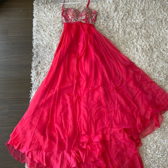 Pink and orange prom/grad dress with train - Picture 2 of 15